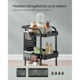Songmics Beistellwagen mit Lochplatten Schwarz
