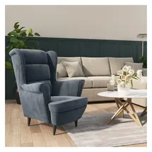 vidaXL Sessel 64 x 96 x 90 cm Dunkelgrau Samt