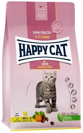 Happy Cat Katzentrockenfutter Young Junior Land Geflügel