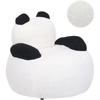 Beliani Kindersessel Panda Bouclé 60 x 60 cm Holz schwarz-weiß