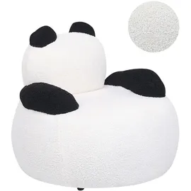 Beliani Kindersessel Panda Bouclé 60 x 60 cm Holz schwarz-weiß
