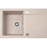 QLS Luna 1 Becken rechts Granit beige Handbetätigung 760 x 440 mm