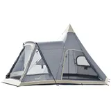 Skandika Zelt - Tipi Hetta 460 Protect Plus - Indianerzelt für 6 Personen - 3m Stehhöhe grau 6 PERSONEN