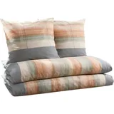 Dyckhoff Weichfrottier Bettwäsche Sparpaket 4-tlg. in grau-apricot | Gr.: 135x200 cm + 40x80 cm
