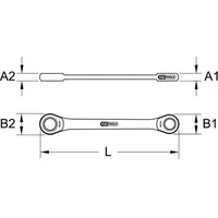 KS Tools GEARplus Doppel-Ratschenringschlüssel, 17x19mm