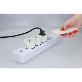 Unitec Design Funkfernschalter 3+1 mini rund 3 Steckdosen + 1 Fernbedienung