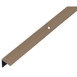 Alberts Treppenkanten-Schutzprofil geriffelt, 21 x 21 mm, Aluminium eloxiert, gelocht, 1 m oder 2 m