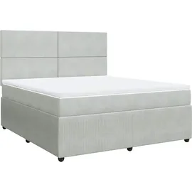 vidaXL Boxspringbett 180 x 200 cm Hellgrau
