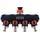 GRIFEMA Gartenschlauch Verteiler 4-fach 3/4 Zoll und 1/2 Zoll Orange/Schwarz