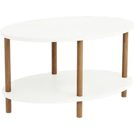 [en.casa] Couchtisch, Weiß Holzwerkstoff, Holz, Buche, Oval,Oval, 44x43x70 cm Wohnzimmer, Wohnzimmertische, Couchtische