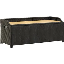 vidaXL Sitzbank mit Stauraum 120 cm Poly Rattan Schwarz