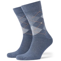 Burlington Herren Socken PRESTON - Rautenmuster, soft, Clip, One Size, 40-46 graublau
