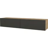 [en.casa] Toivakka Lowboard 135 x 31 x 25 cm Eiche/Anthrazit Holz