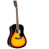 Red Hill D-1 SB Westerngitarre, Akustik-Gitarre für Anfänger und Einsteiger, Acoustic Guitar, Dreadnought mit Cutaway und Sunburst Lindendecke