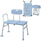 YUENFONG Badewannensitz Duschhocker Badewannenstuhl höhenverstellbar Toilettenstuhl mit Rückenlehne, bis ca. 150 kg belastbar, für Senioren, Schwangere, die professionelle Pflege(Typ A)