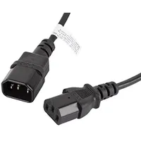 LANBERG CA-C13E-11CC-0018-BK Stromkabel Schwarz 1,8 m C13-Koppler C14-Koppler (CA-C13E-11CC-0018-BK)