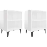 vidaXL Nachtschrank 40 x 30 x 50 cm Hochglanz-Weiß