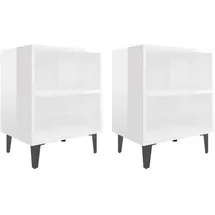 vidaXL Nachtschrank 40 x 30 x 50 cm Hochglanz-Weiß
