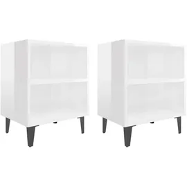 vidaXL Nachtschrank 40 x 30 x 50 cm Hochglanz-Weiß