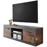 Furn.Design TV-Lowboard in Used Wood mit grau TV-Unterteil 153 x 51 cm Ward