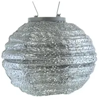 lumiz Lampion Kunststoff Ø 20 cm Solar wetterfest silber