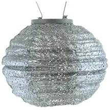 lumiz Lampion Kunststoff Ø 20 cm Solar wetterfest silber