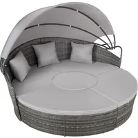 Rattan Sonneninsel Santorin widerstandsfähig UV-beständig - Grau