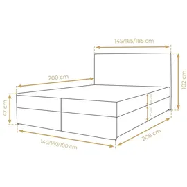 ax living Belinai 180 x 200 cm Grau