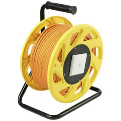 Renkforce RJ45 Netzwerk Kabeltrommel CAT 7a S/FTP 50.00 m Orange Rund