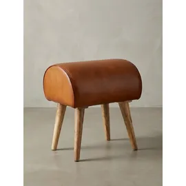 KADIMA DESIGN Sitzhocker Echtleder 45 x 53 x 40 cm Braun