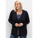 sheego Feinstrickjacke in tiefblau | Gr.: 48/50