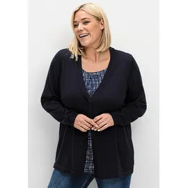 sheego Feinstrickjacke in tiefblau | Gr.: 48/50