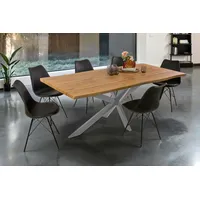 Möbelliebling Esstisch Baumkante Holz-Optik Wildeiche 200 x 100 Spider-Gestell