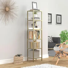 VCM Standvitrine Vinali M 40 x 30 x 165 cm Gold