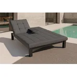 OUTFLEXX Garten-Doppelliege, dunkelgrau, Alu/Polyester, 200 x 160 cm, inkl. Mitteltisch, witterungsbeständig