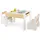 Costway Kindersitzgruppe 4-in-1 2 Stühle 90 x 60 x 50 cm Holz weiß grau