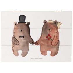 Mr. & Mrs. Panda Dekokiste Bär Heirat – Weiß – Geschenk, Teddybär, Kiste, Schatzkiste, Bär Verhe (1 St) weiß Ø 0 cm x 18 cm x 15 cm