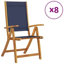 vidaXL Gartenstühle 8 Stk. Klappbar Massivholz Akazie und Textilene