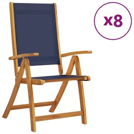 vidaXL Gartenstühle 8 Stk. Klappbar Massivholz Akazie und Textilene