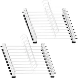 Set Mit 20 Hosenbügeln, 30 Cm Lange Metall-hosenbügel Mit Zwei Verstellbaren, Rutschfesten Clips, Clip-on-bügel, Hosenhalter, 360° Drehbarer Haken, Platzsparende Rockbügel