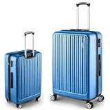 Easy Move ABS Hartschalenkoffer [ERGONOMISCH & SICHER] - Großer Trolley Koffer mit 360° Rädern, Zahlen Schloss - reisekoffer groß, hartschalenkoffer, Luggage (Light Blue, 74cm) *