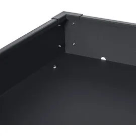 Zelsius Mülltonnenbox mit Pflanzdach 1 Mülltonne, Anthrazit RAL 7016, Tür in dunkelbrauner Holzoptik