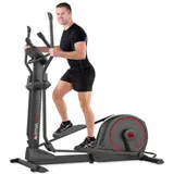 AsVIVA Crosstrainer C29, 16 kg Schwungmasse, Handpulssensoren, Bluetooth, Kinomap - Schwarz/Rot
