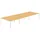 Paperflow easyDesk Doppelschreibtisch buche rechteckig, 4-Fuß-Gestell weiß 420,0 x 166,0 cm