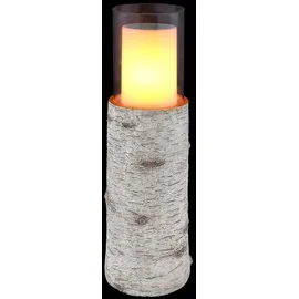 bmf-versand Solarleuchten Garten 2er Set Baumstamm Solarlampe Außen Außenleuchte Solar - Weiß