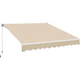 Yaheetech Einziehbare Markise, Gelenkarmmarkise mit Handkurbel 300x250 cm, Fallarmmarkise wasserabweisend, Sonnenmarkise Winkel Längeinstellung(5-35°), Sonnenschutz inkl. Wandhalterung