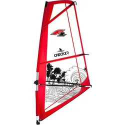 Surfsegel F2 "CHECKERS KIDS SAIL" Gr. 3,5, rot, Segel, 3,5m2 (150cm x 300cm)