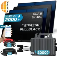 Sunniva SUNNIVA® 2000W Balkonkraftwerk BIFAZIAL FULLBLACK komplett Steckdose TSUN