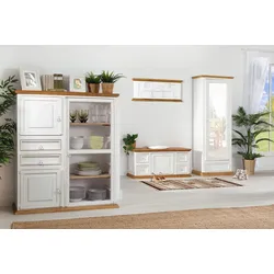 Highboard - Schrank - Pinie - weiß - honigfarbig - Landhausstil - Handarbeit