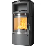 Kaminofen HARK 44 GT ECOplus 5 kW - Ofenkacheln: Schwarz-Glänzend - Korpus: titan/verchr.